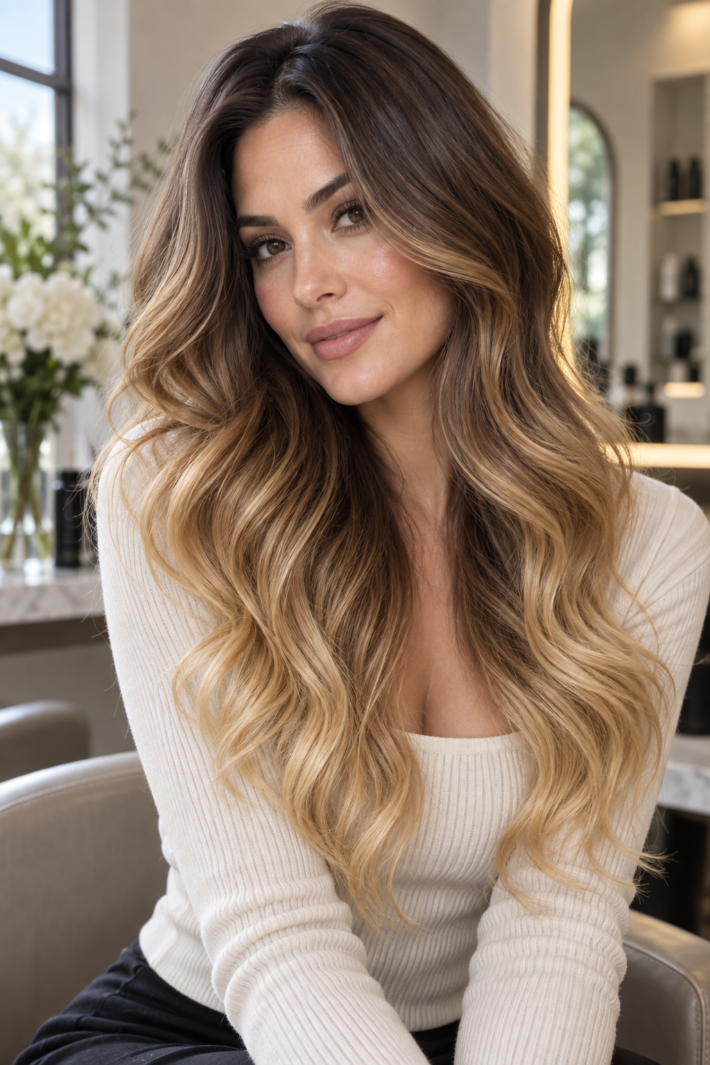 Cool silver ombre hair