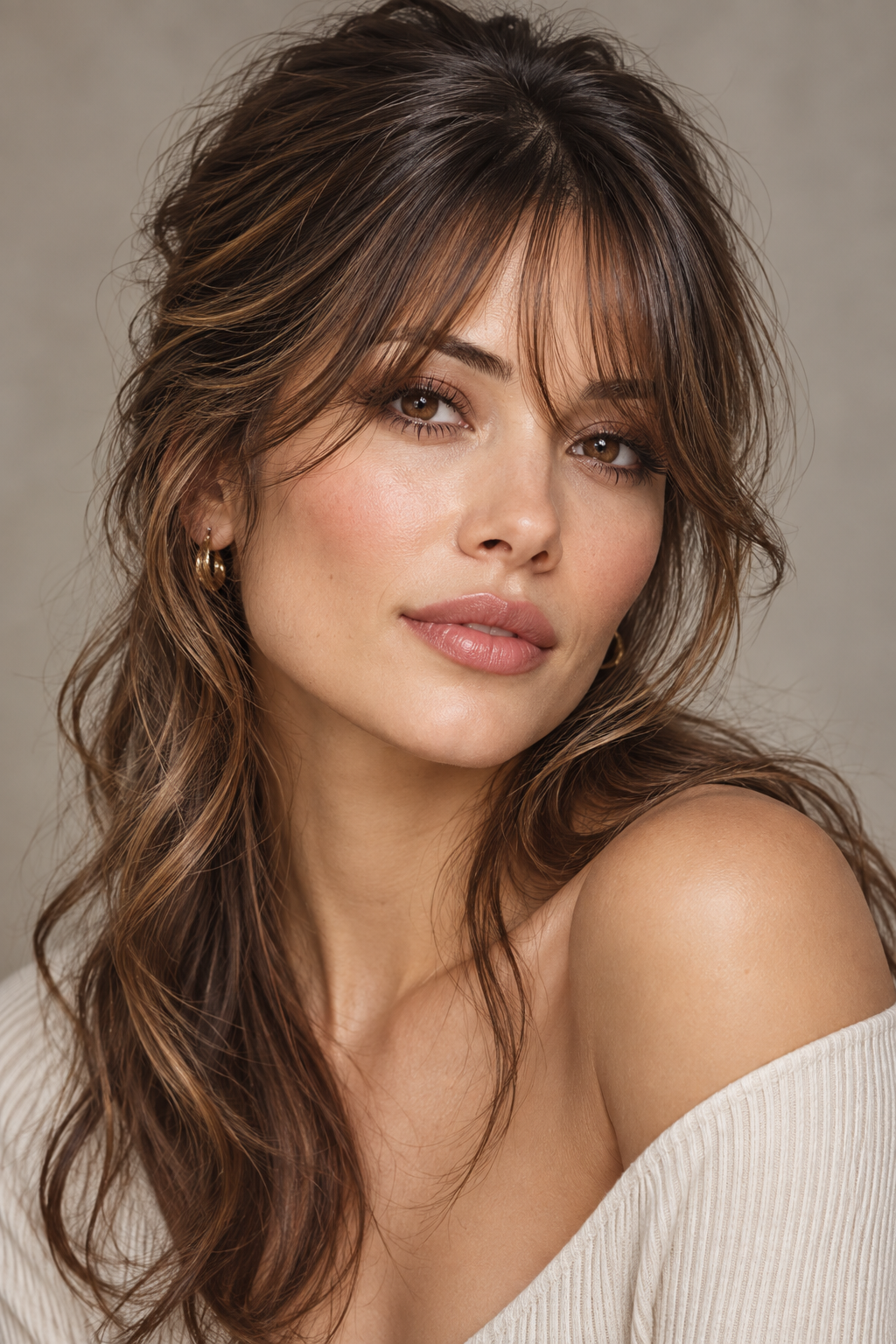 subtle bangs hairstyles: Soft curtain fringe