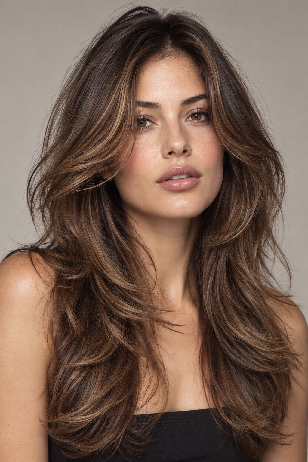 side part haircuts: 10. long feathered layers