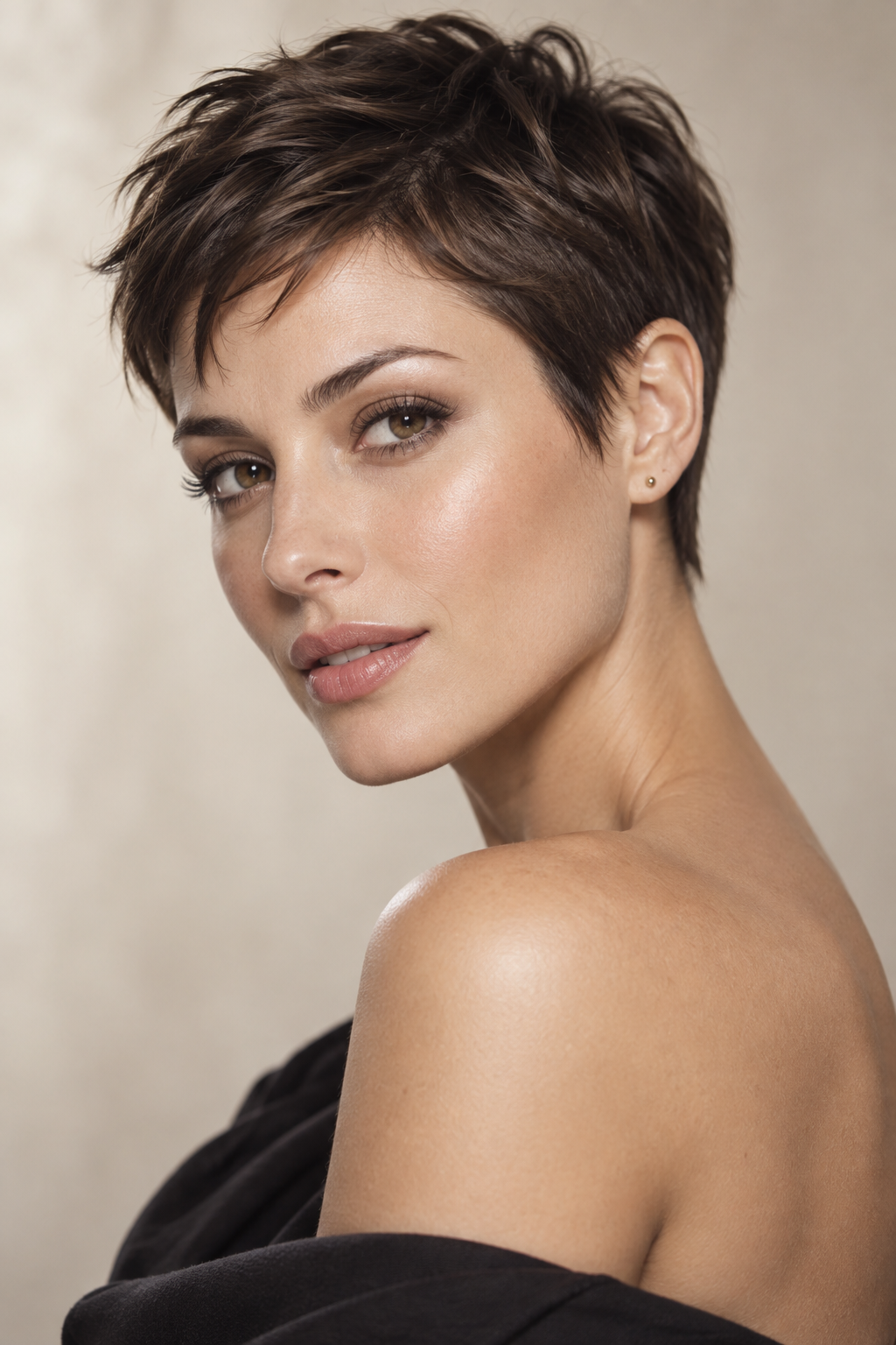 very short haircut styles: polished micro pixie