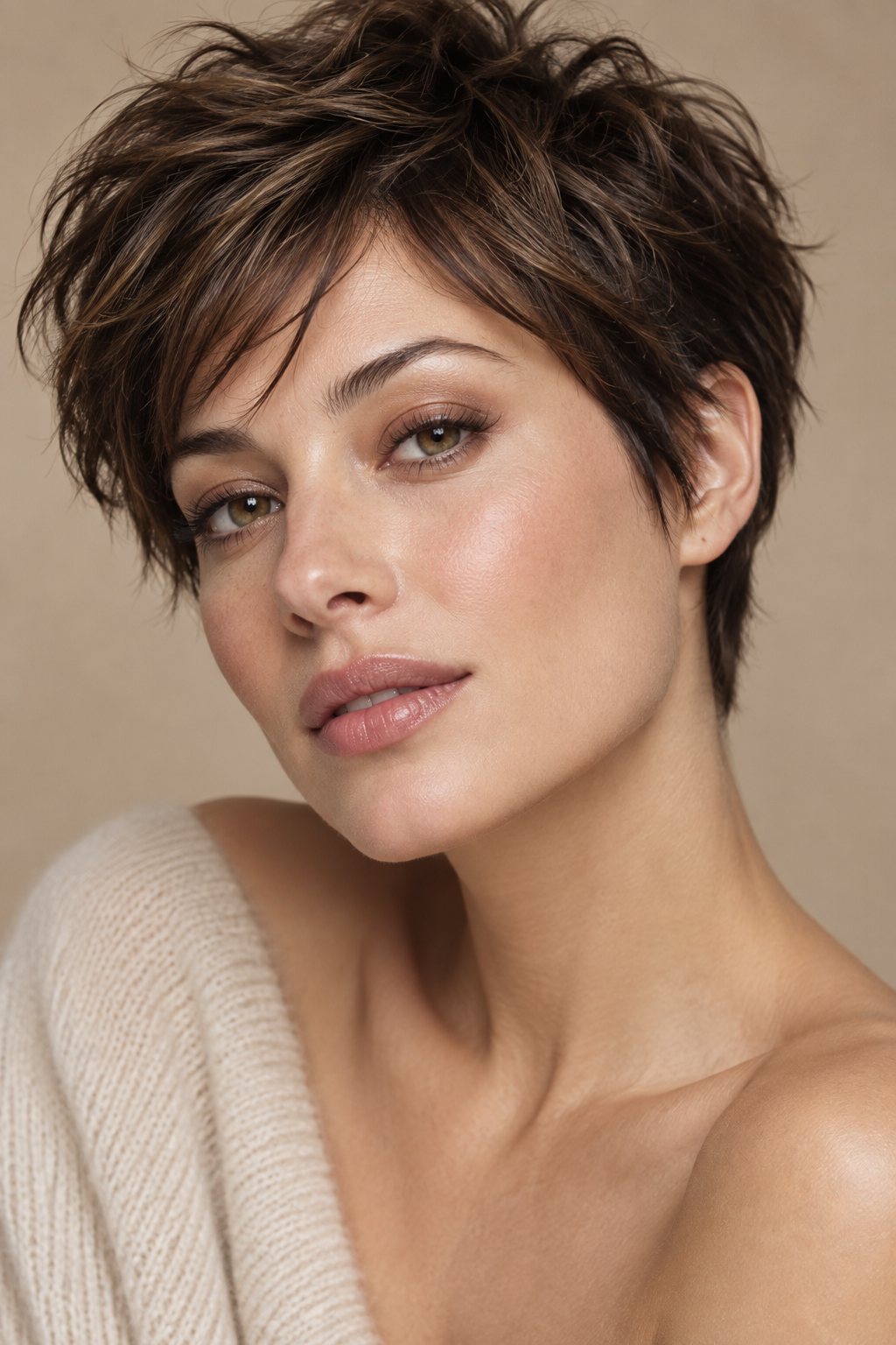 very short haircut styles: soft textured pixie