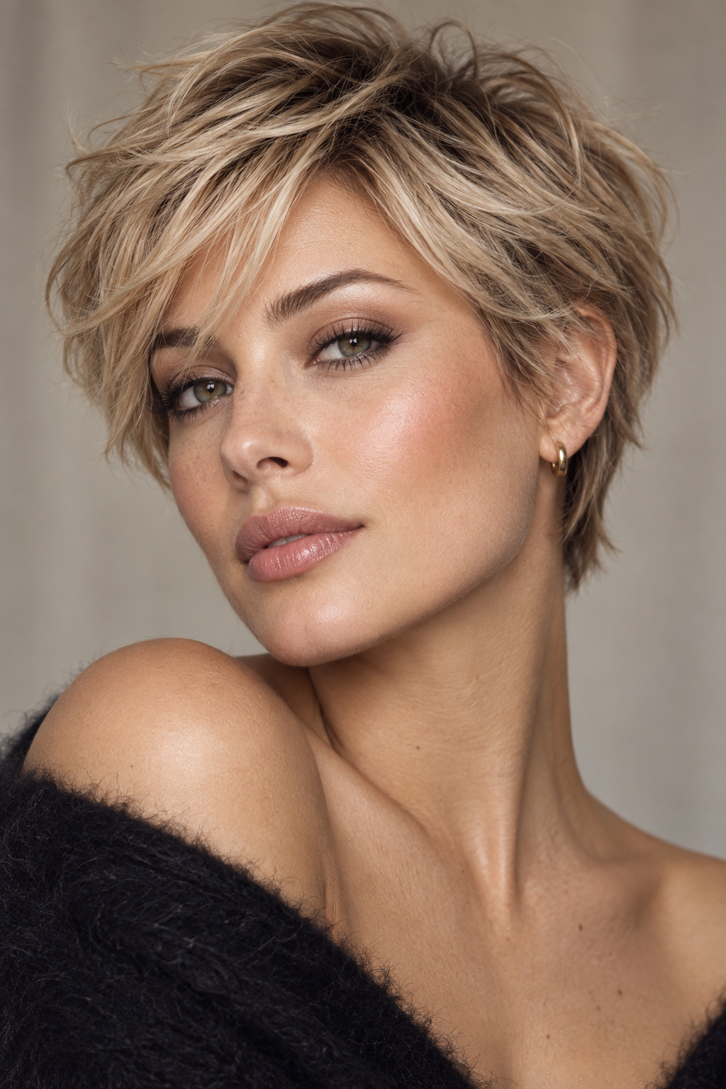 very short haircut styles: feathered mini crop