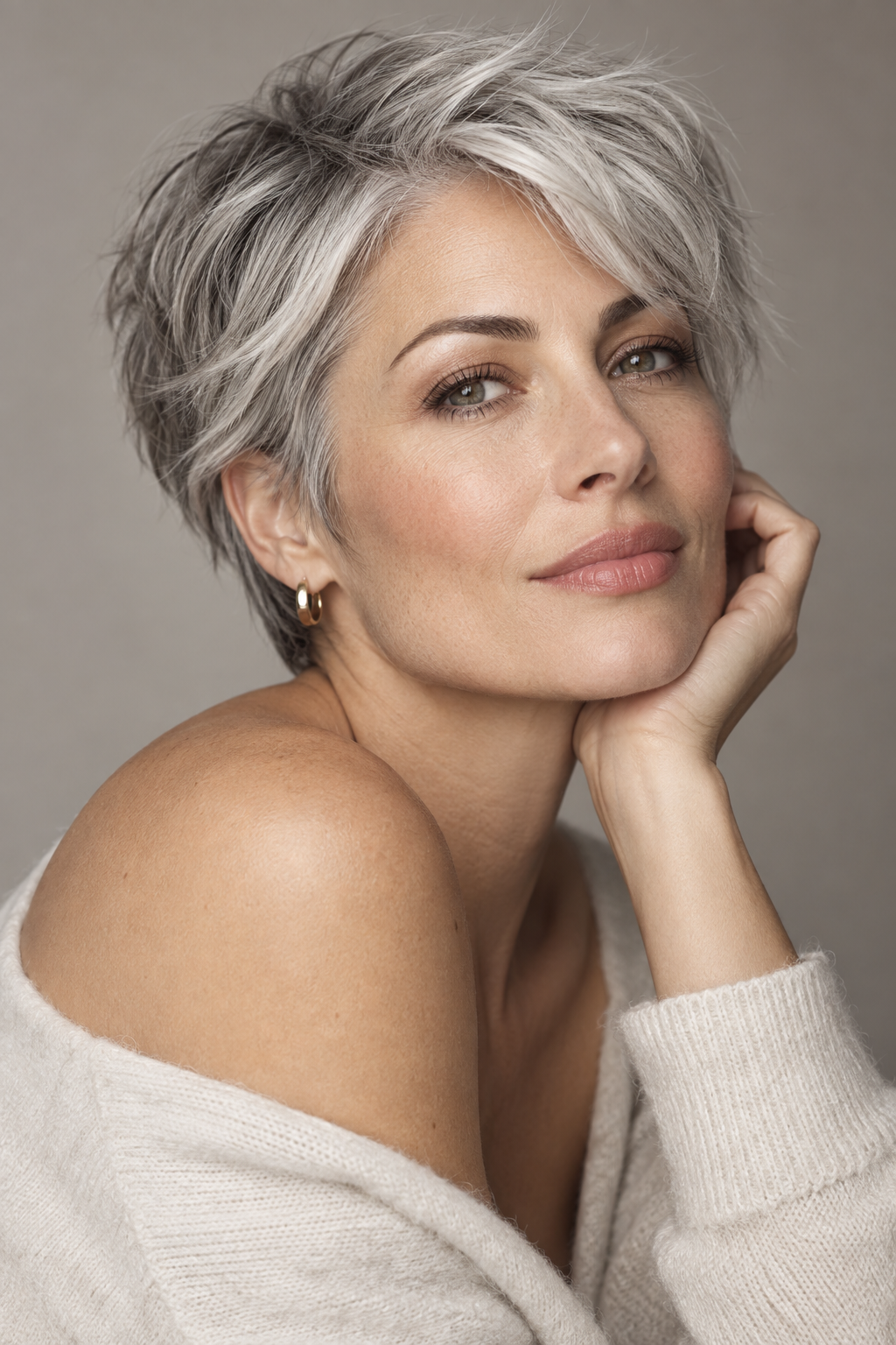 very short haircut styles: silver short style
