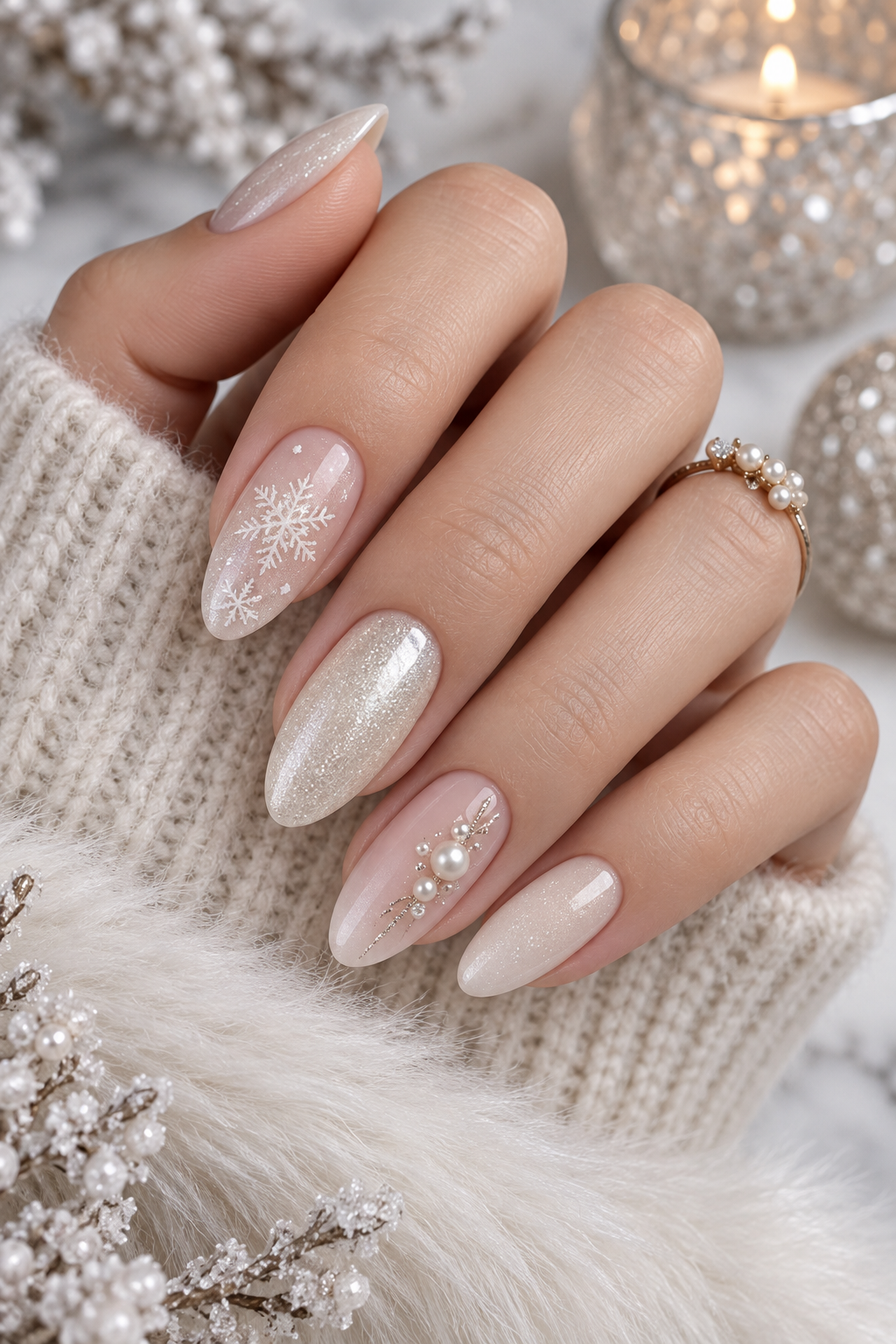 winter nail ideas mirror chrome