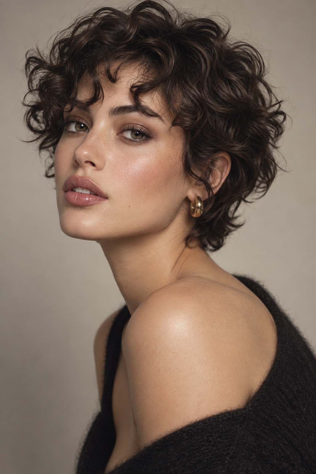 wash and wear hairstyles: edgy curly 90s bixie