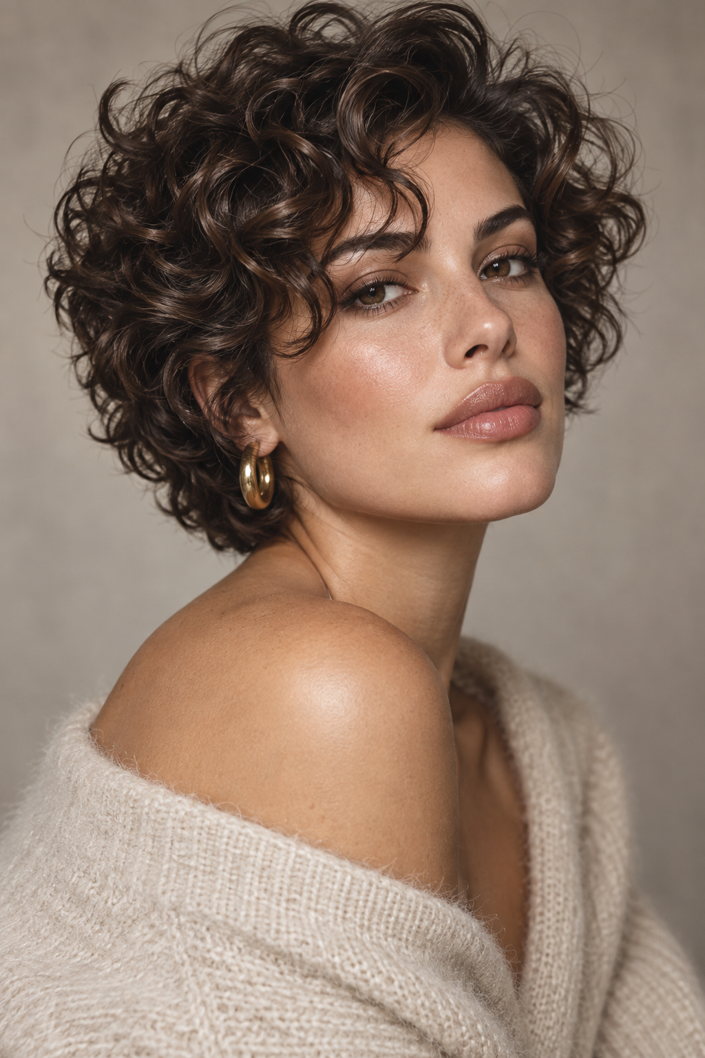 wash and wear hairstyles: voluminous curly 90s bixie