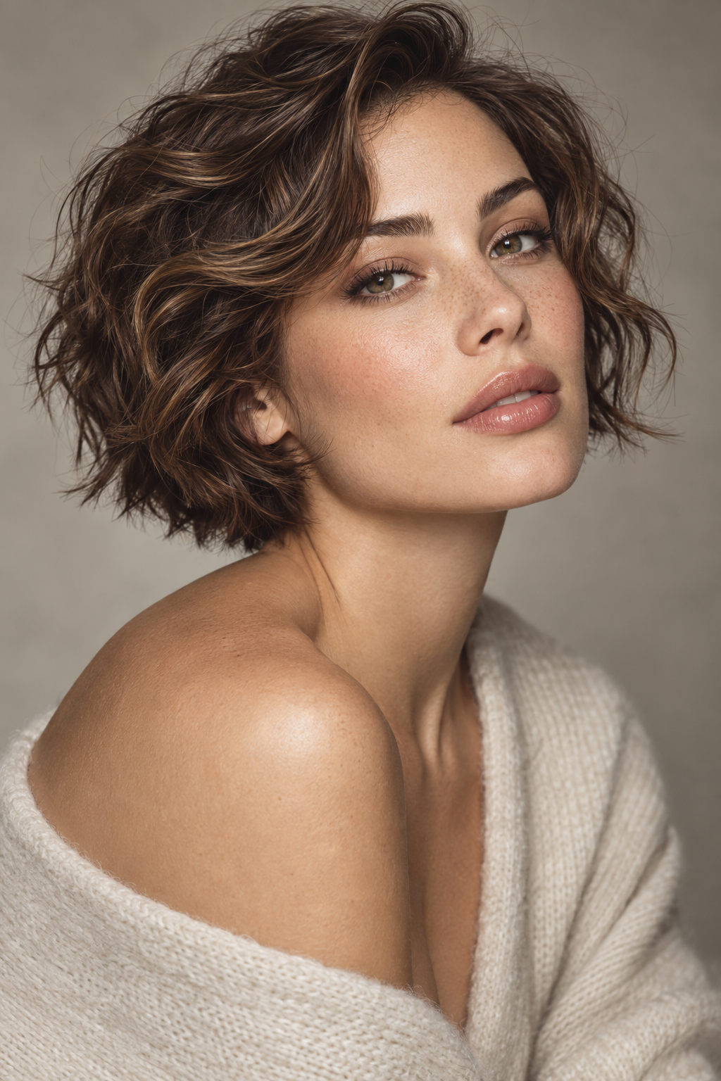 wash and wear hairstyles: wavy jaw-length bixie
