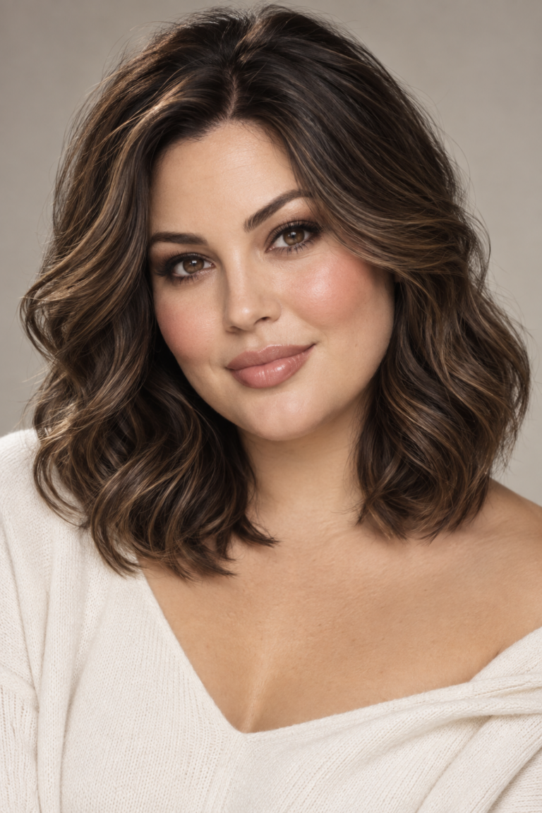 haircuts for round faces: polished flattering haircut