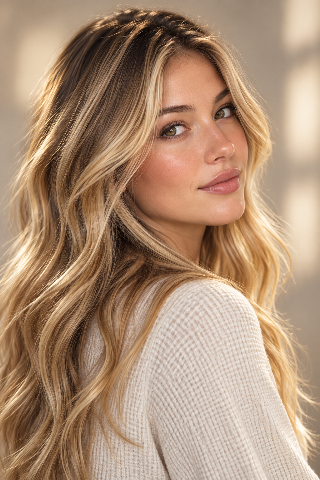 dirty blonde hair: warm golden blonde