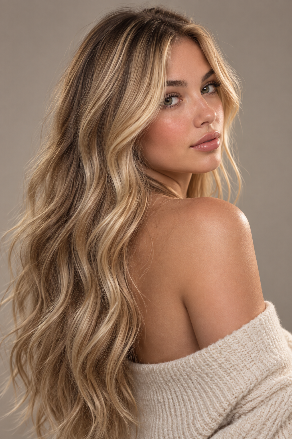 dirty blonde hair: cool beige waves