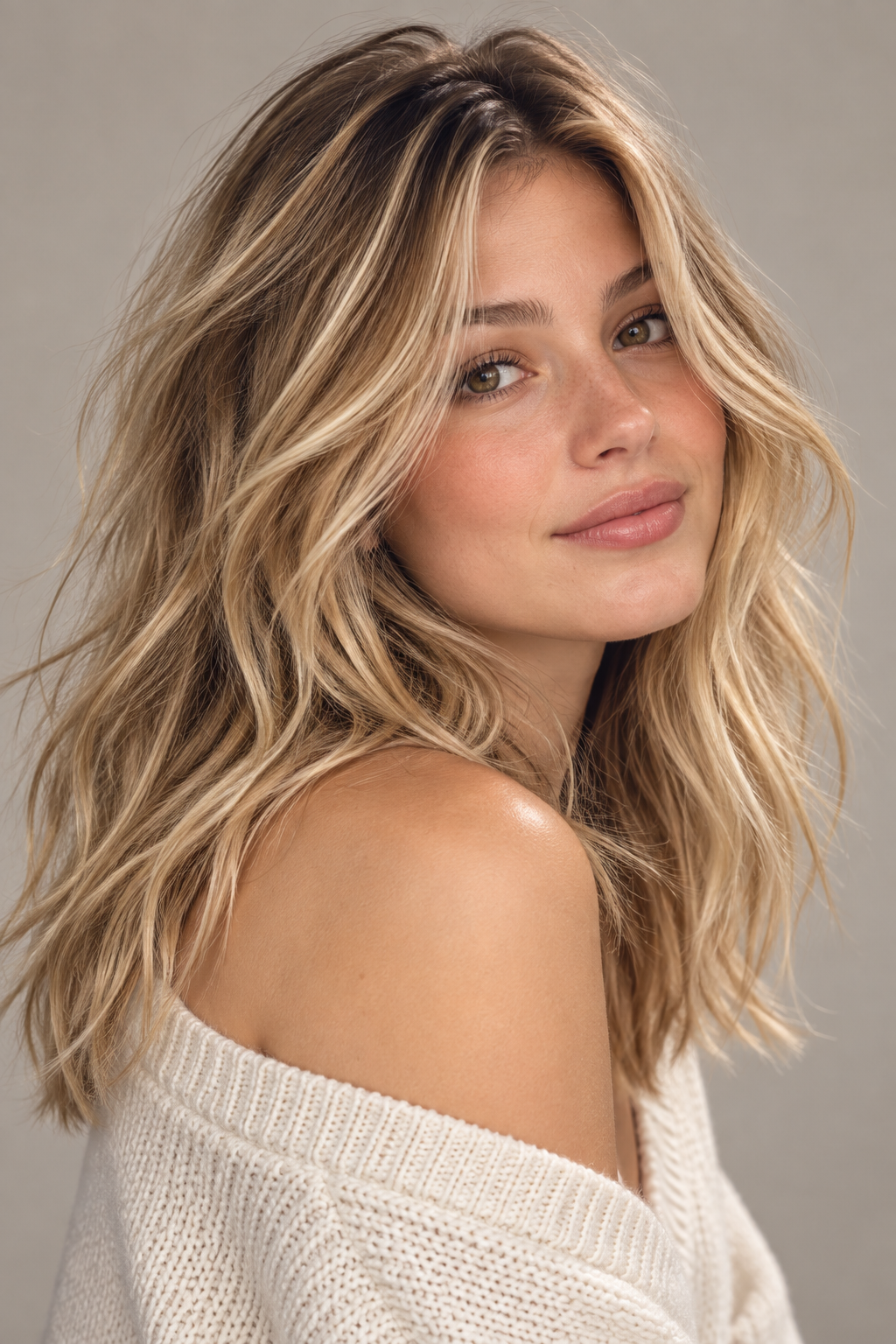 dirty blonde hair: tousled blonde midi