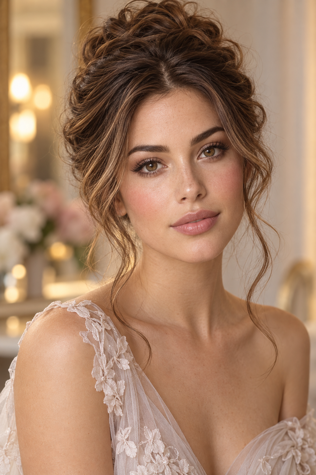 mother of the groom short hairstyles soft romantic textured updo