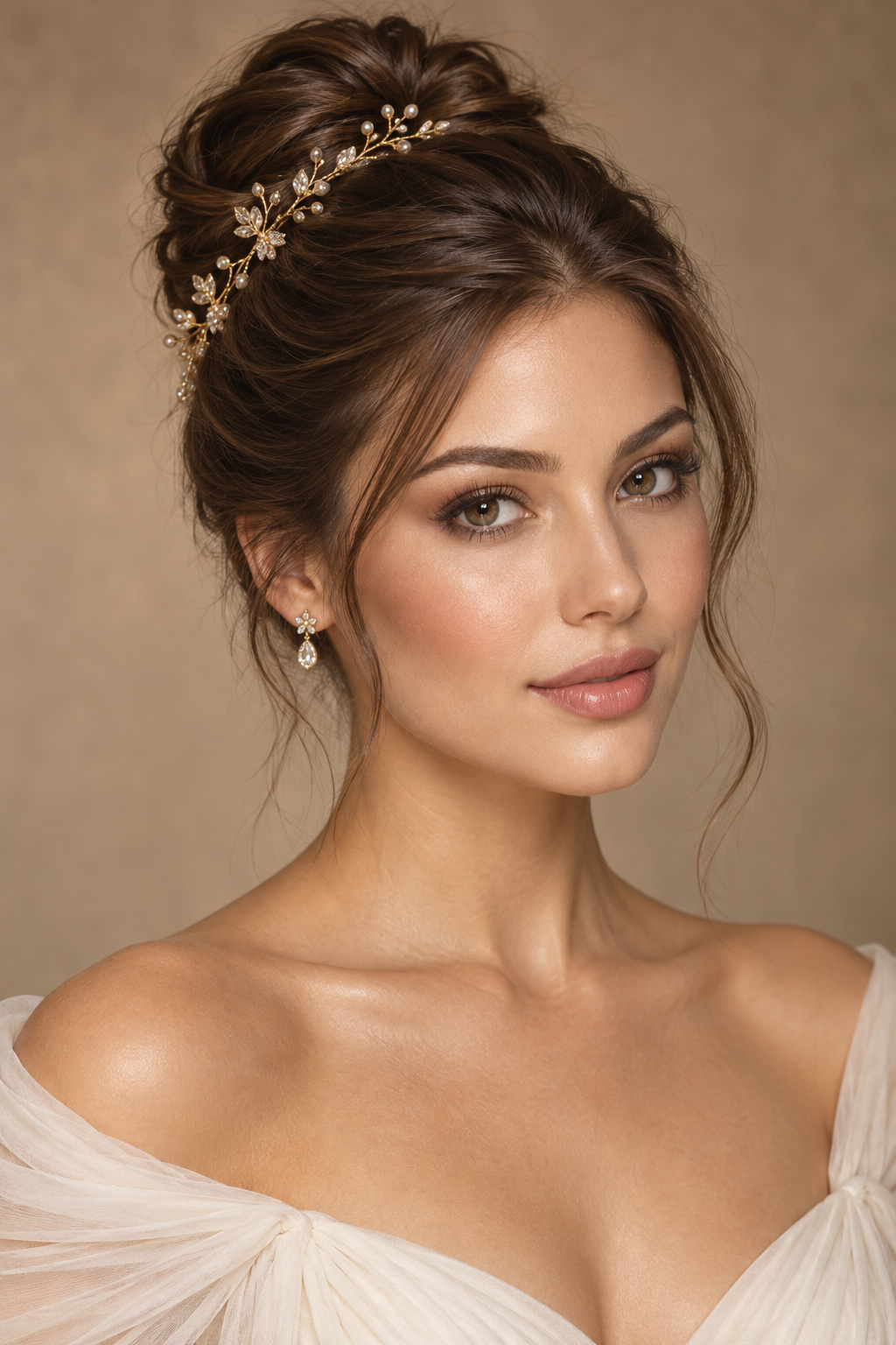 mother of the groom short hairstyles sleek twisted bun with a pretty gold hairpiece