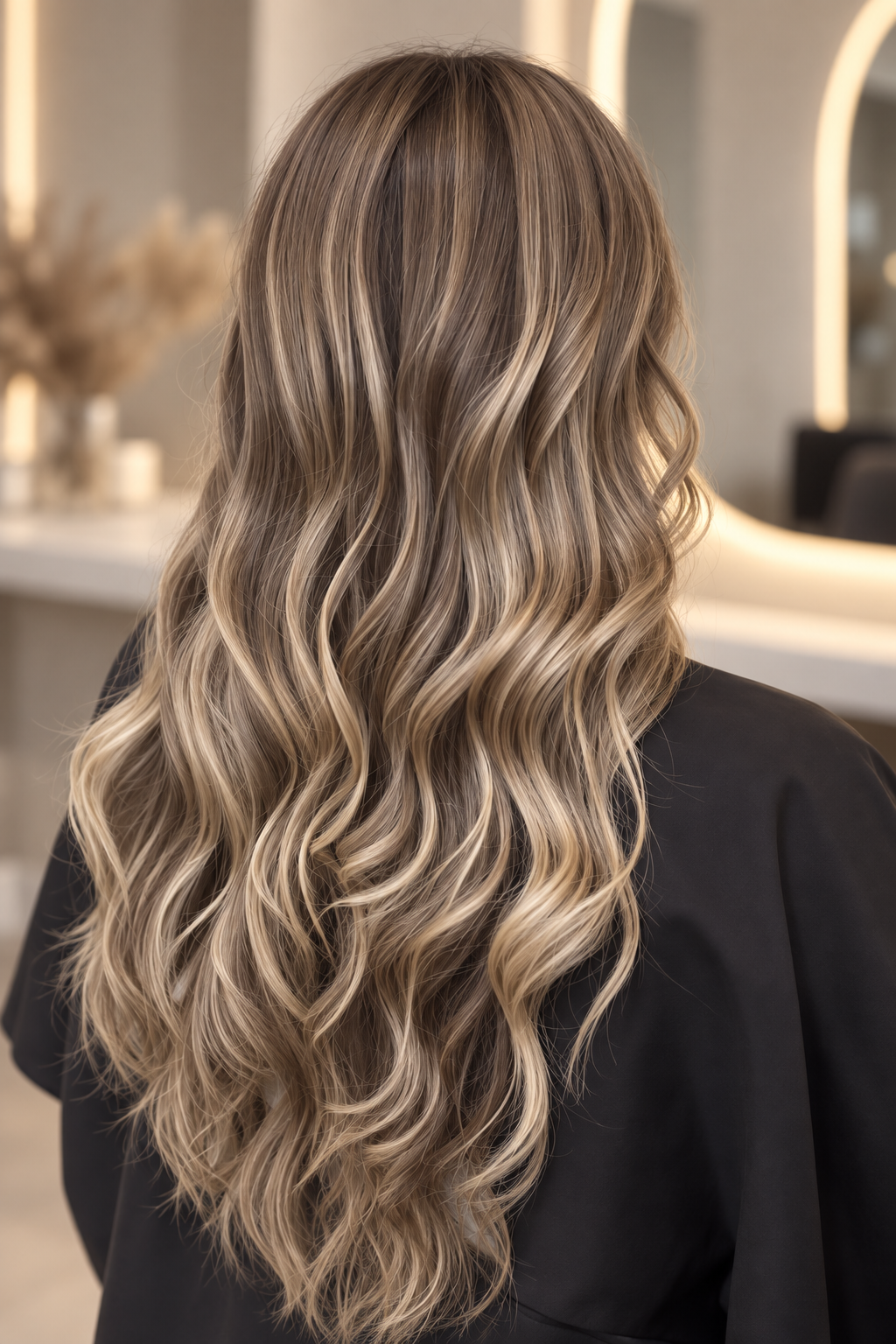 long silver straight hair: smoky bronde dimension