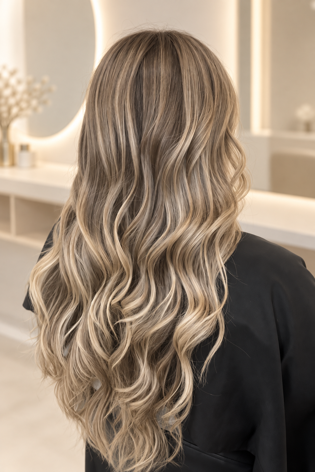 long silver straight hair: ash blonde ombre