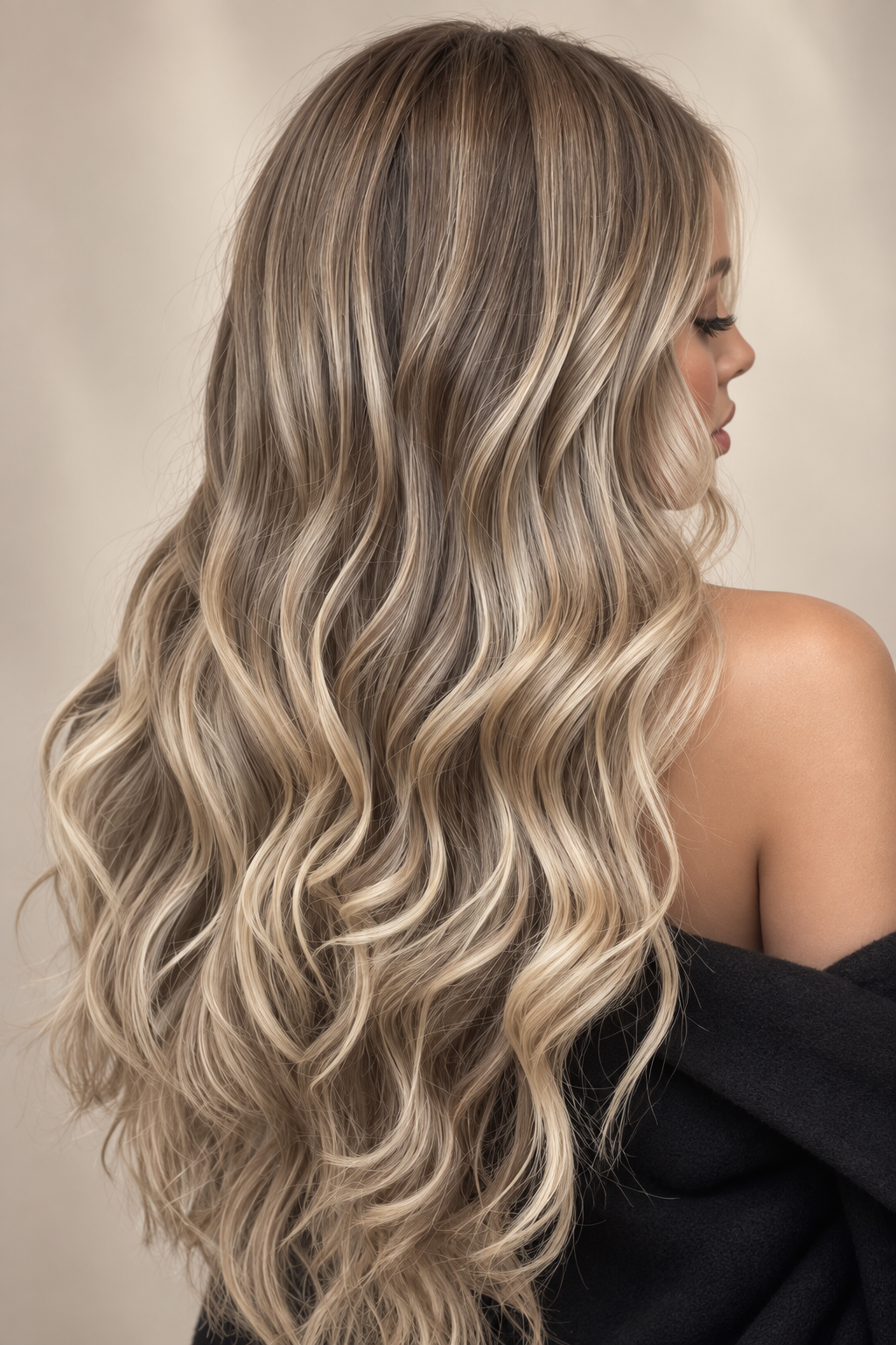 long silver straight hair: sandy ash blonde highlights