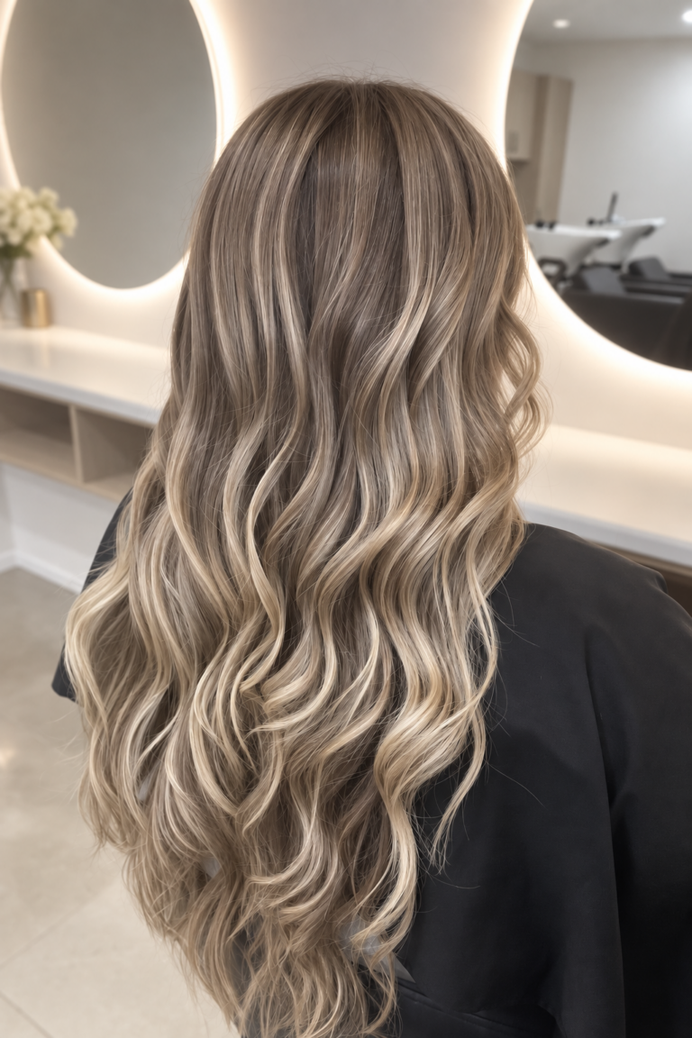 dark ash blonde haircolor featured look