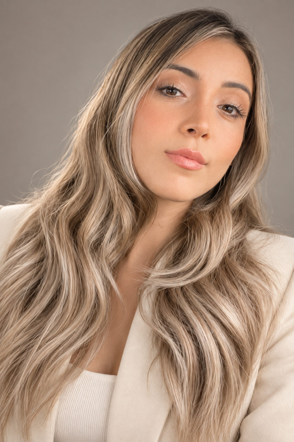 low lights for blonde hair: cool mushroom blonde lowlights