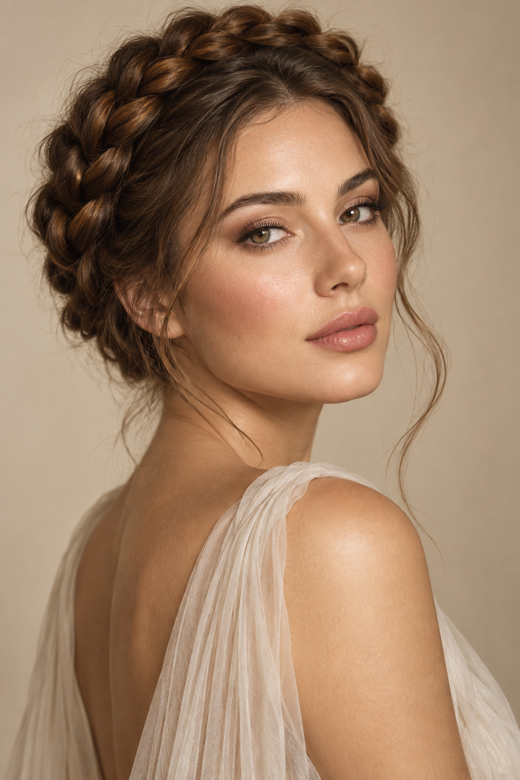 Braided halo mother of the bride updos