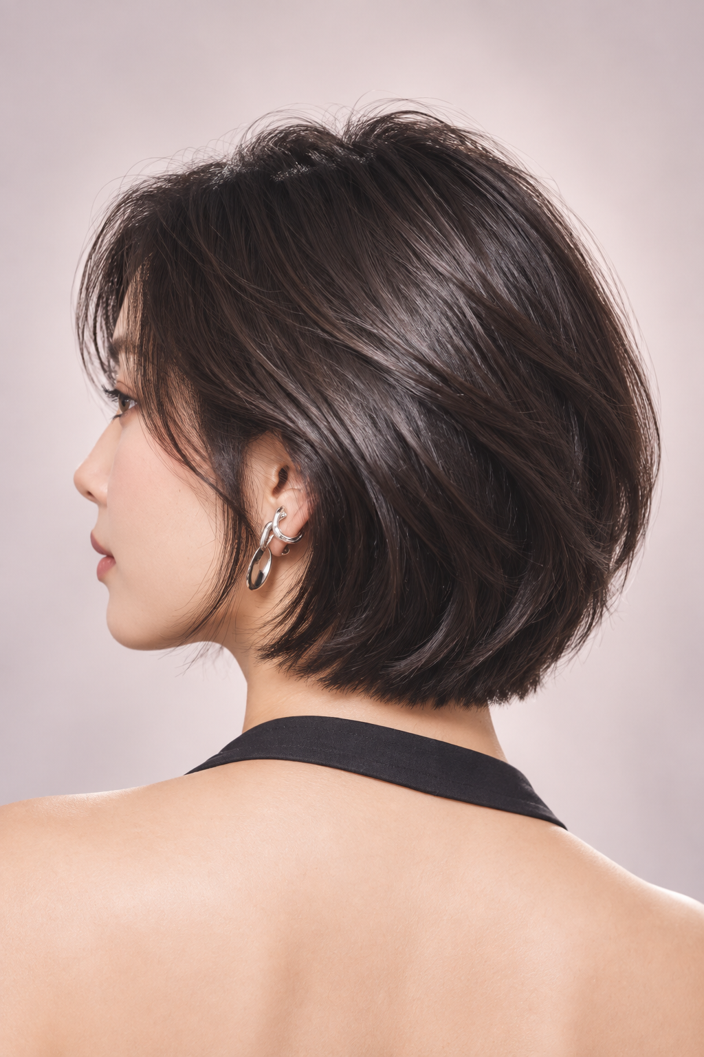 short ear length hairstyles: soft rounded bob