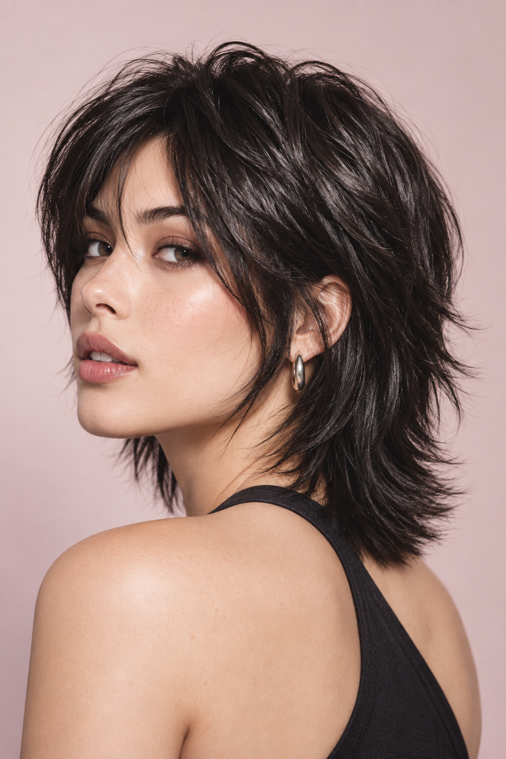 short ear length hairstyles: choppy layered bob