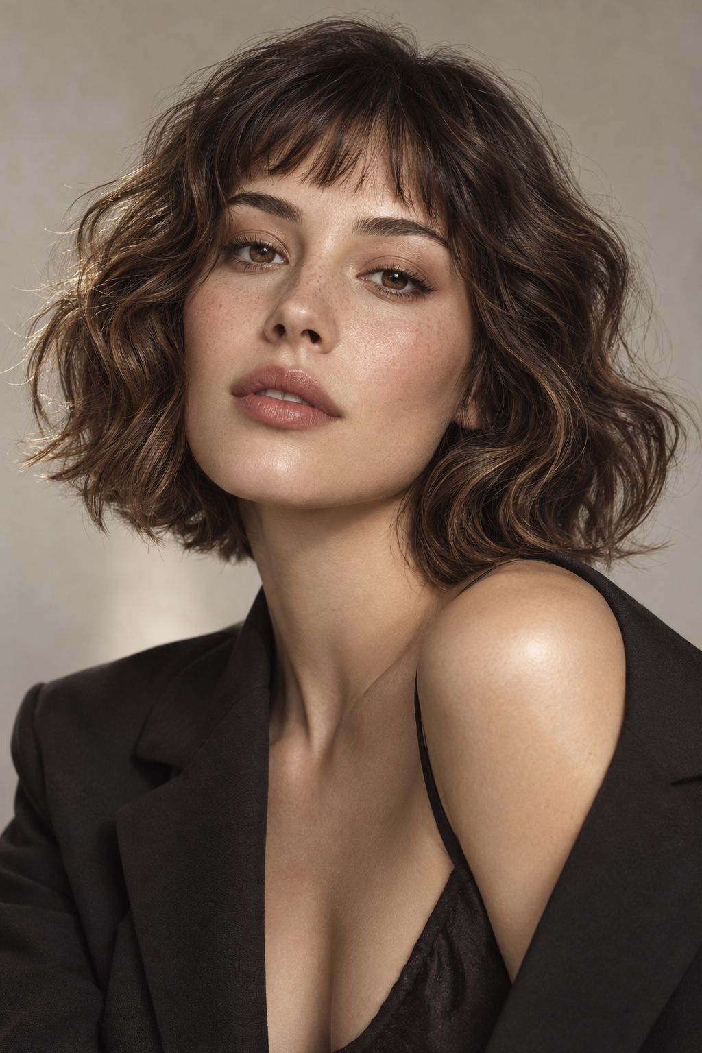wavy bob haircuts: wavy bob with micro fringe