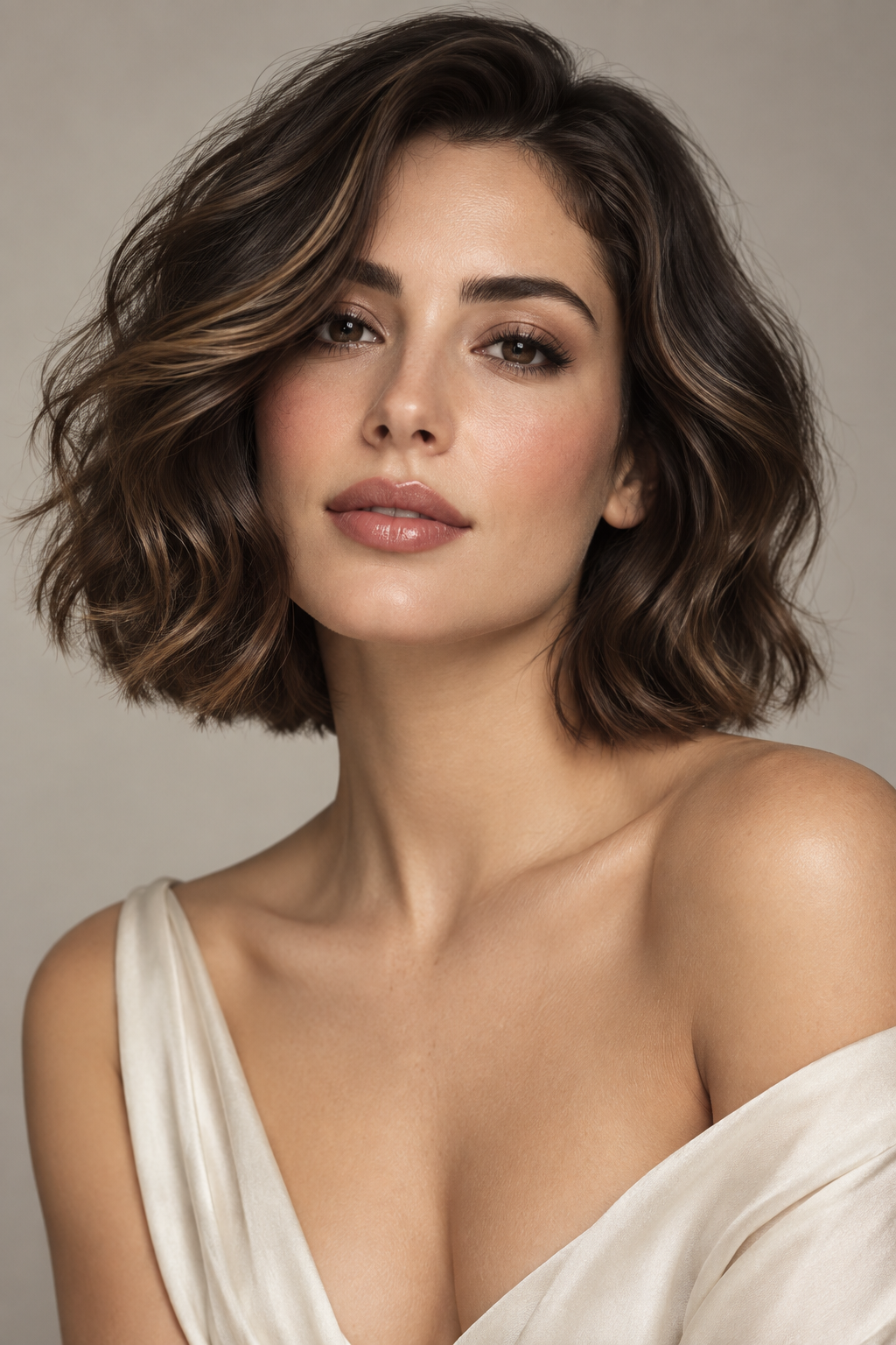 wavy bob haircuts: polished wavy bob