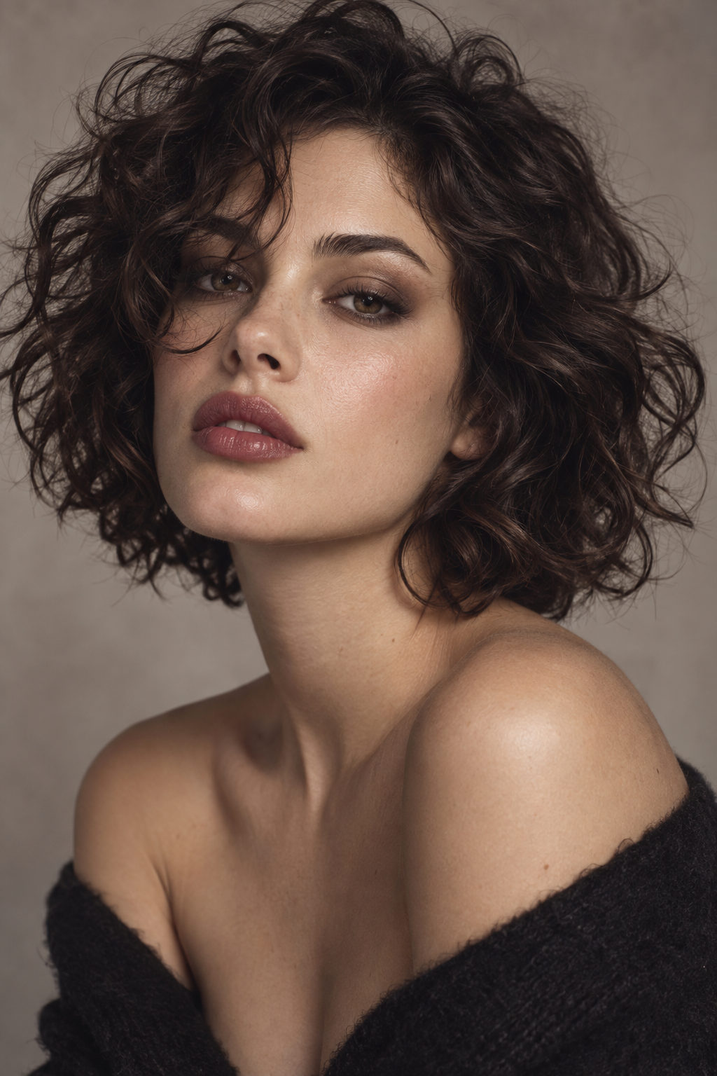 90s grunge hairstyles: messy curly bob
