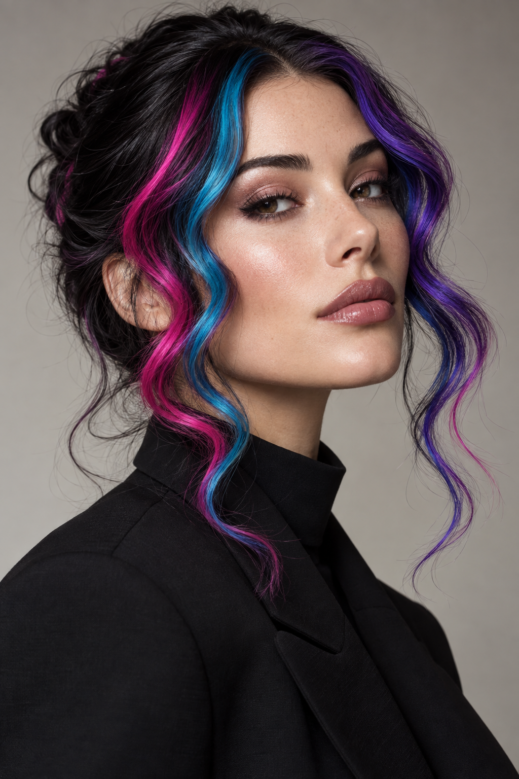 90s grunge hairstyles: neon face-framing waves