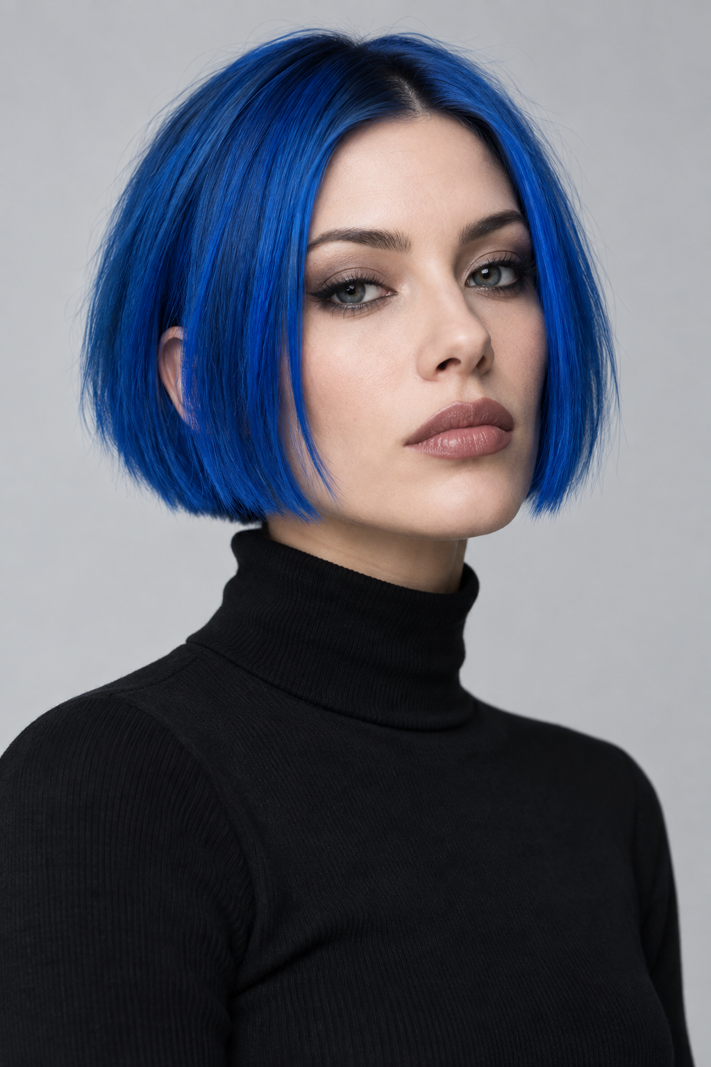 90s grunge hairstyles: electric blue bob
