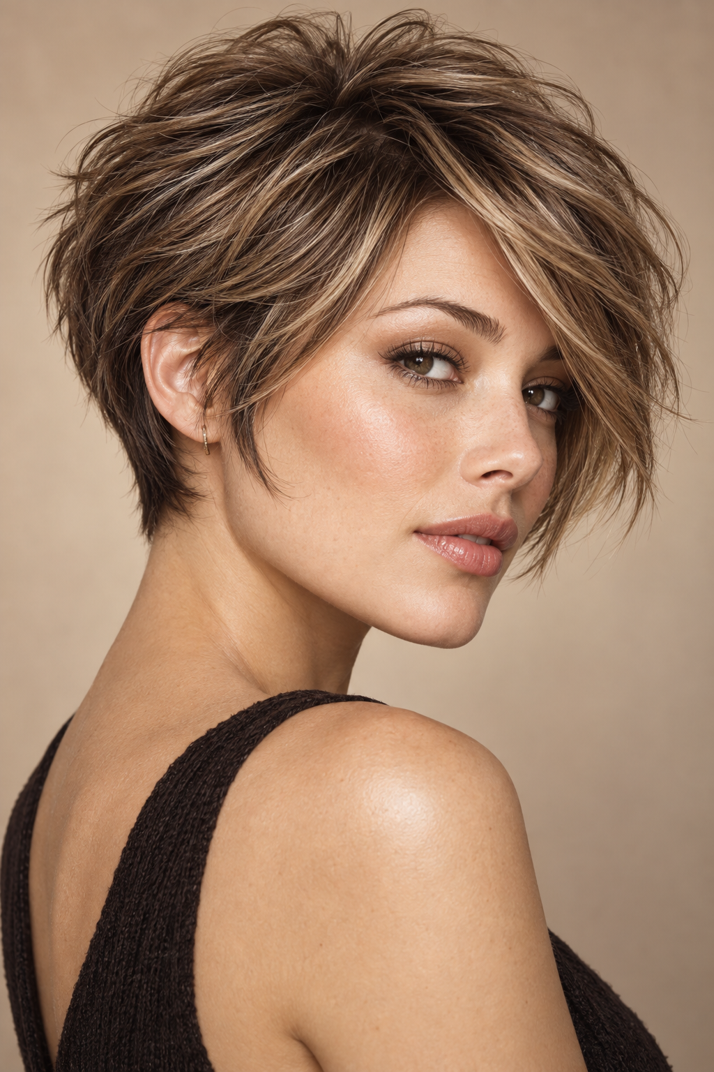 short layered haircuts: layered curly crop