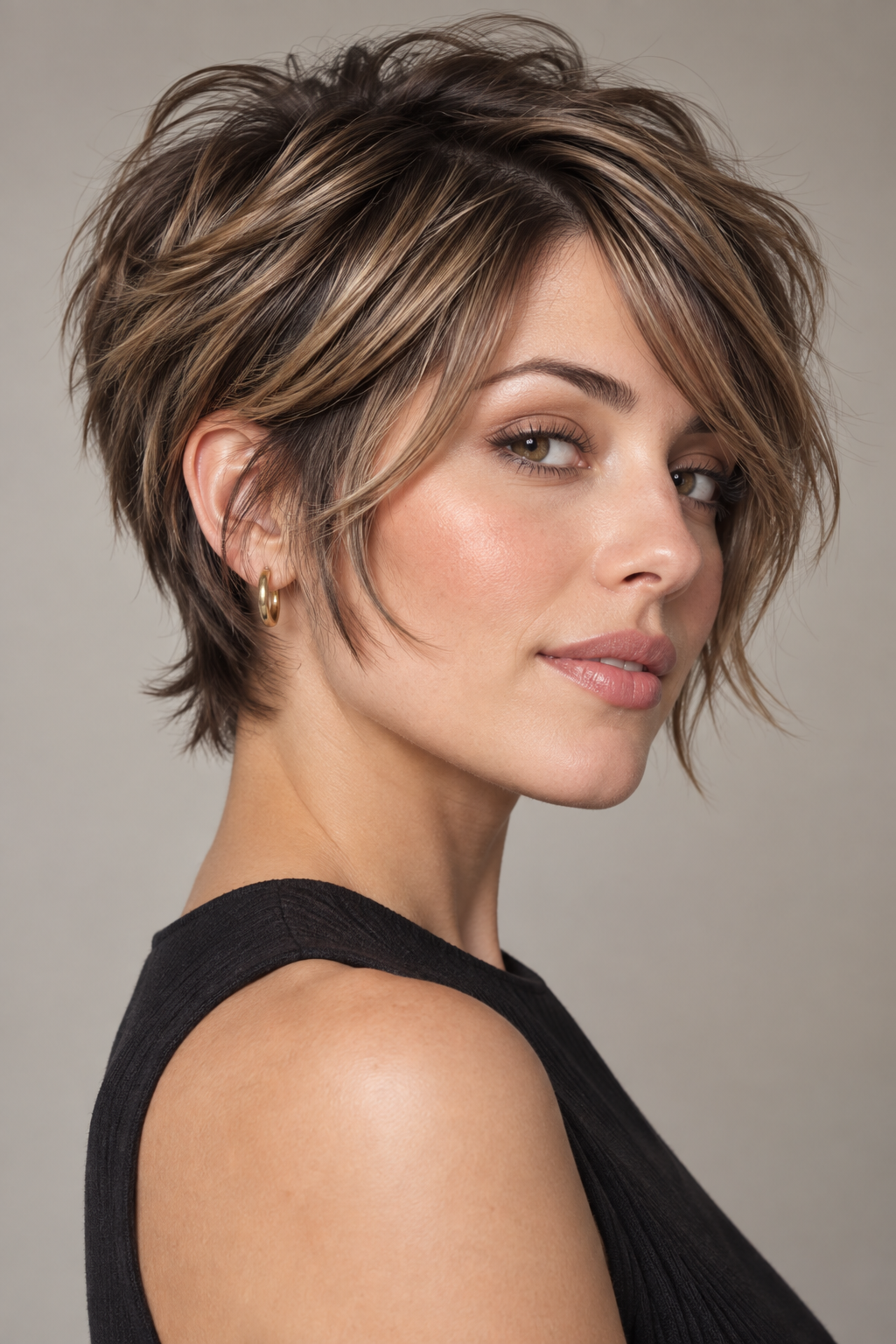 short layered haircuts: short wolf cut