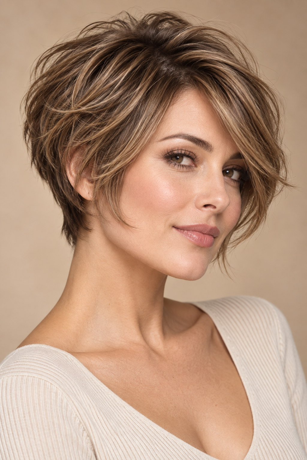 short layered haircuts: rounded layered bob
