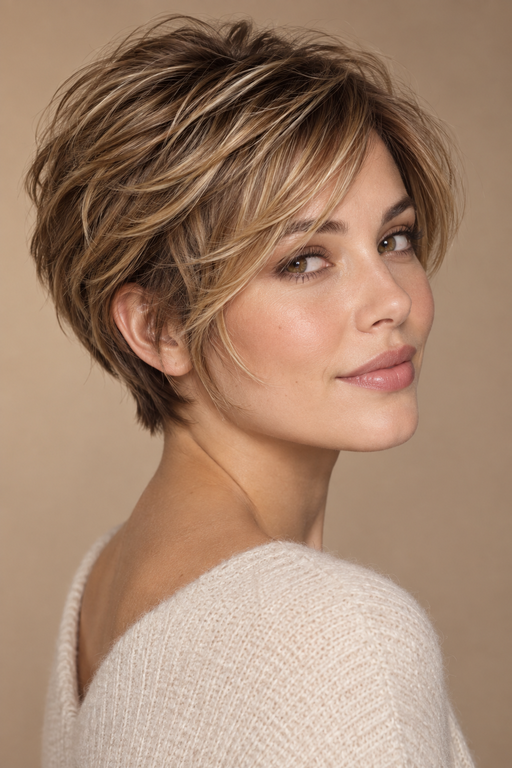short layered haircuts: tousled tapered cut