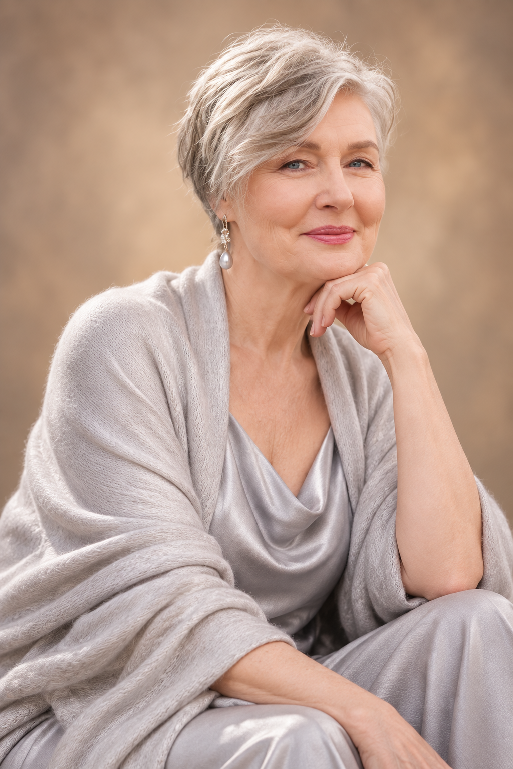 hairstyles for women over 70: soft silver layers