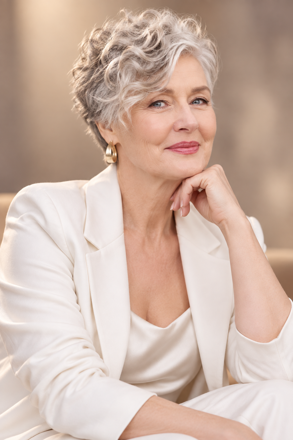 hairstyles for women over 70: curly pixie
