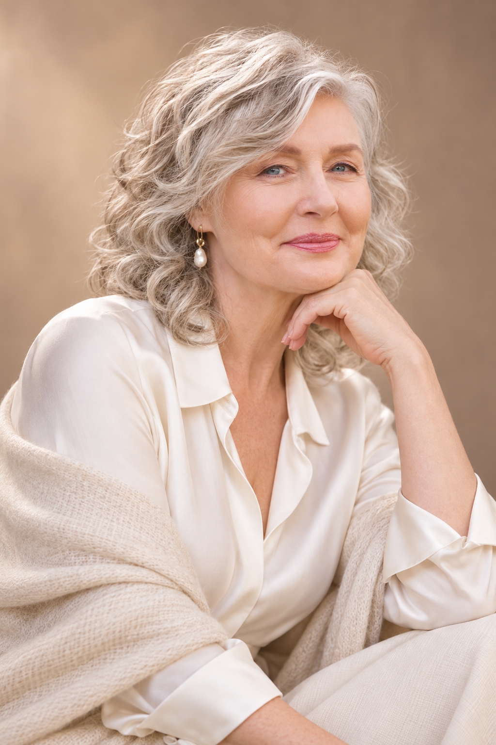 hairstyles for women over 70: loose shoulder-length curls