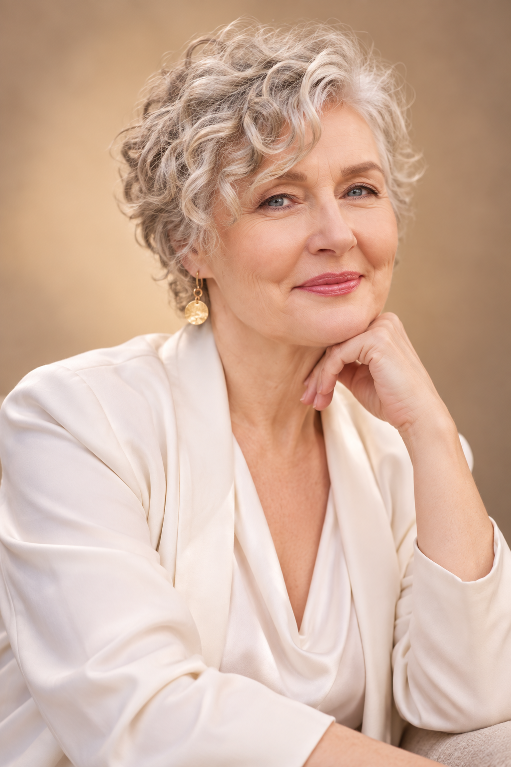 hairstyles for women over 70: curly bangs