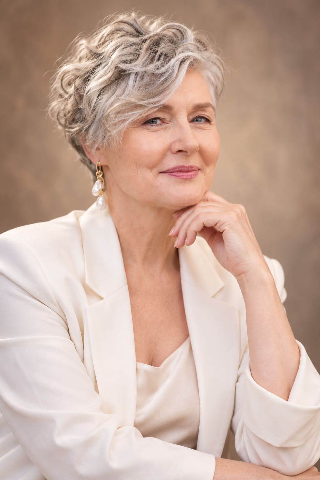 hairstyles for women over 70: short curly undercut