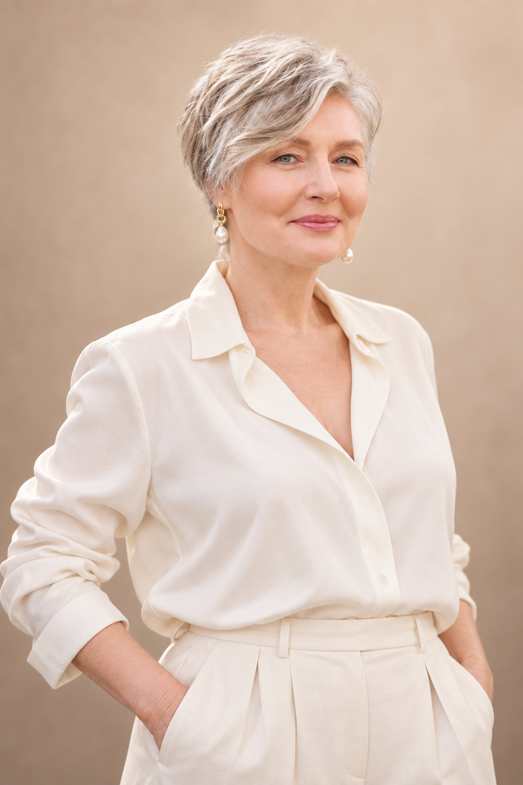 hairstyles for women over 70: air-dried crop