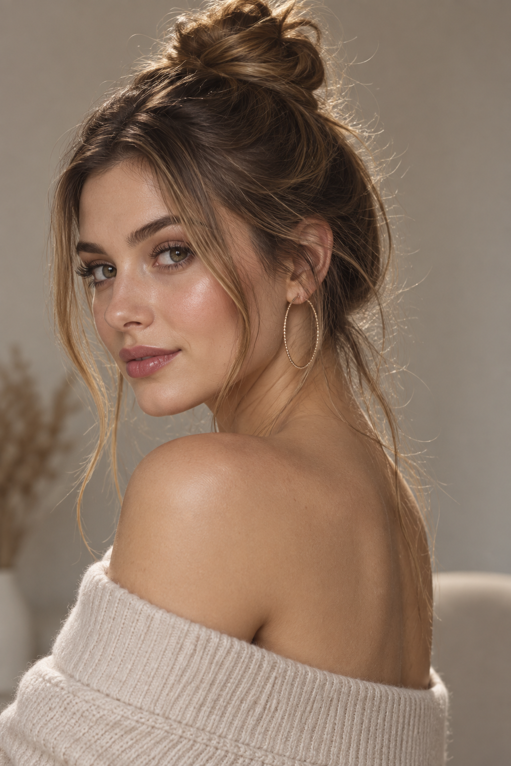 hairstyles for extensions: half-up top knot
