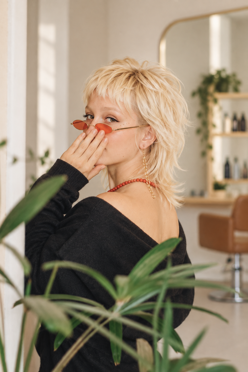 Sleek mini shullet with blunt micro bangs shullet hairstyle idea