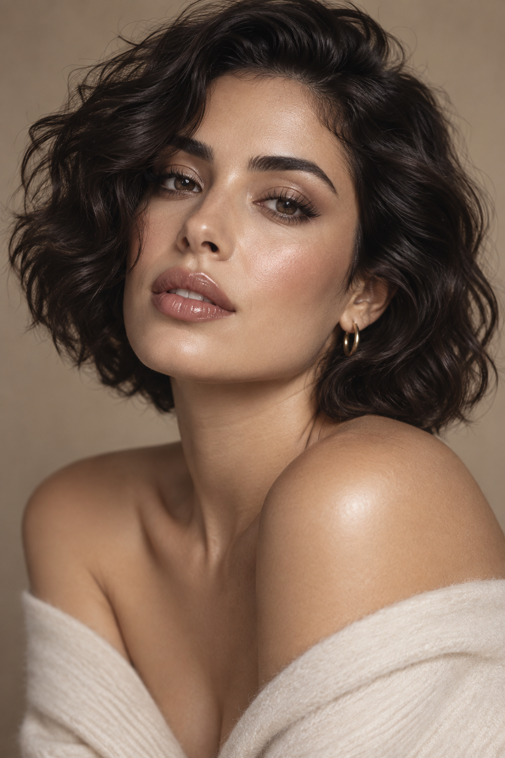 wavy pixie haircuts: dark wavy crop