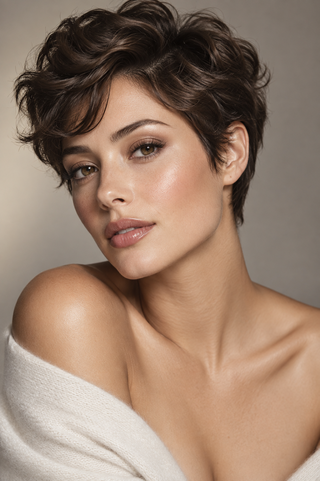 wavy pixie haircuts: tapered wavy pixie