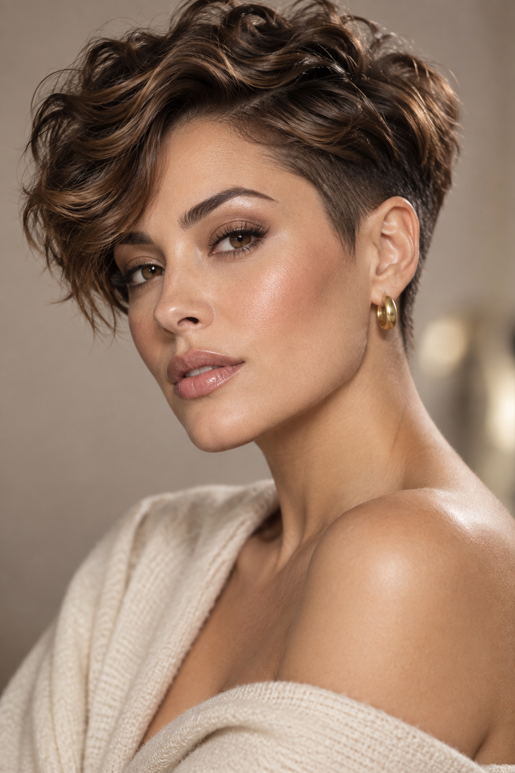 wavy pixie haircuts: wavy pixie with undercut
