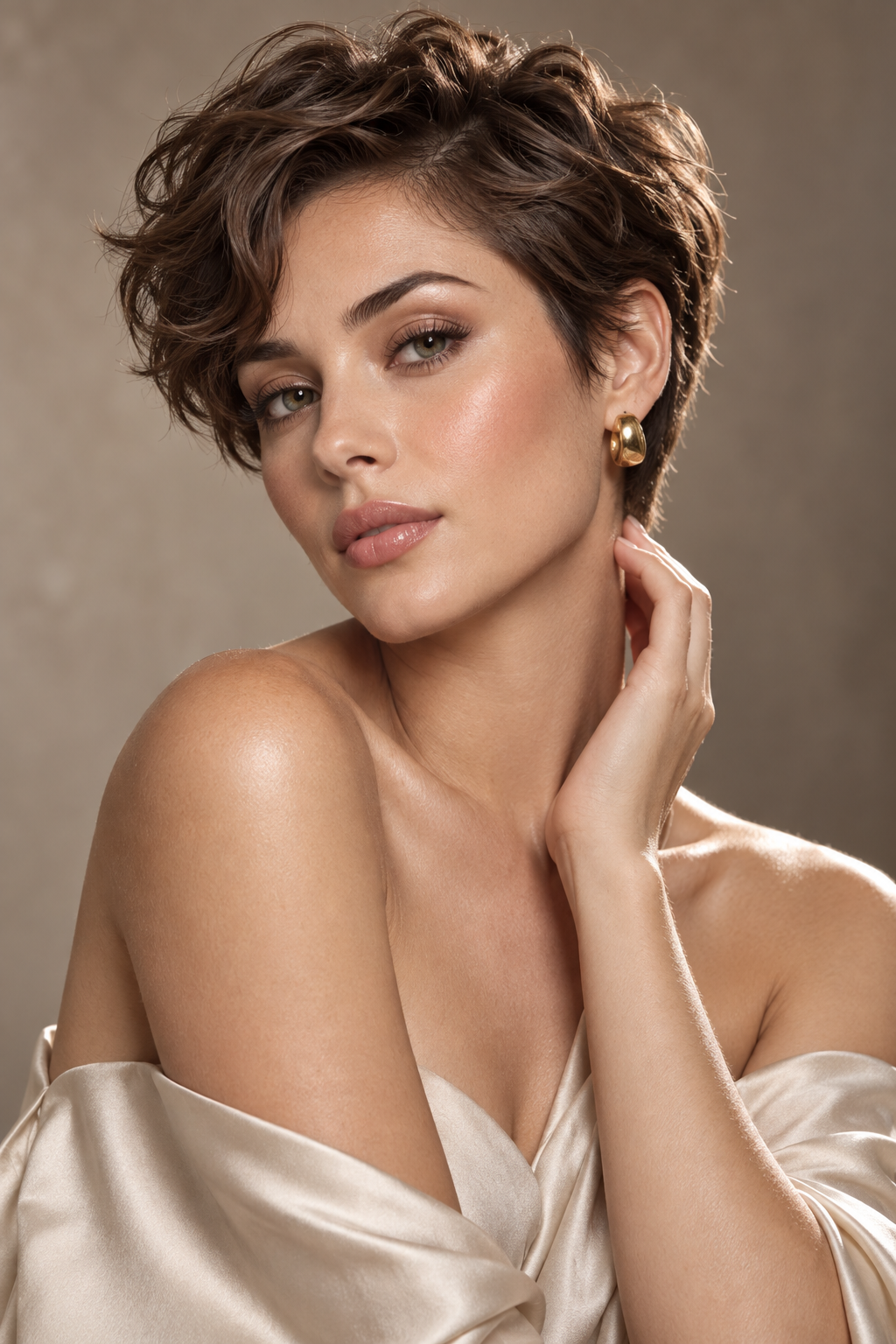 wavy pixie haircuts: polished wavy pixie