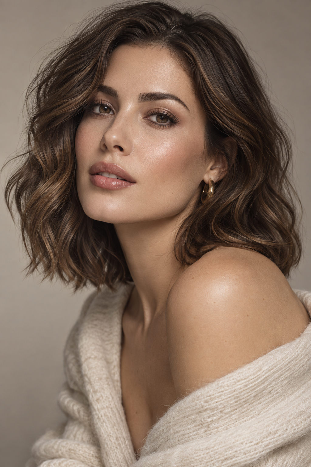 wavy brown hair: wavy brown lob