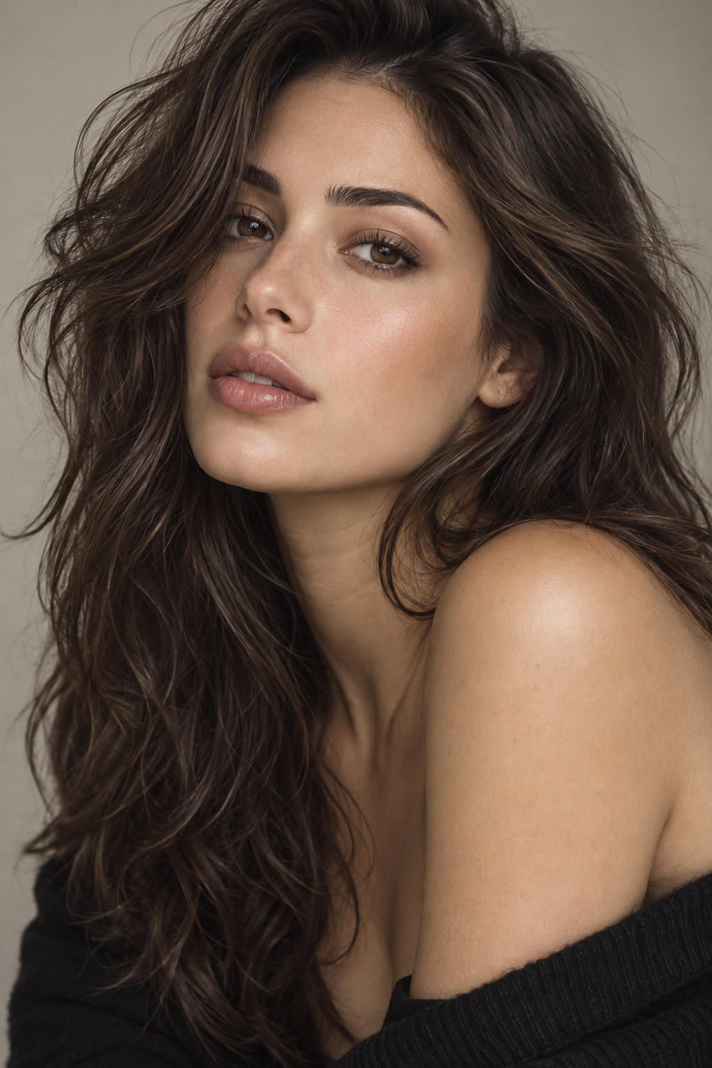 wavy brown hair: tousled brunette layers