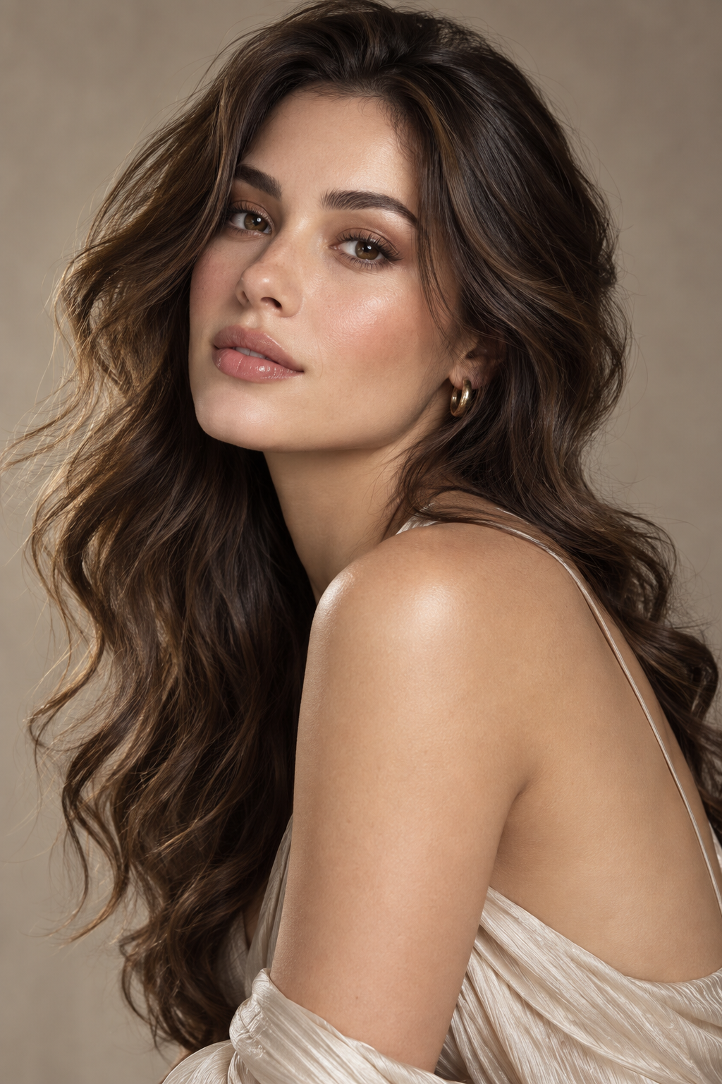 wavy brown hair: polished loose waves