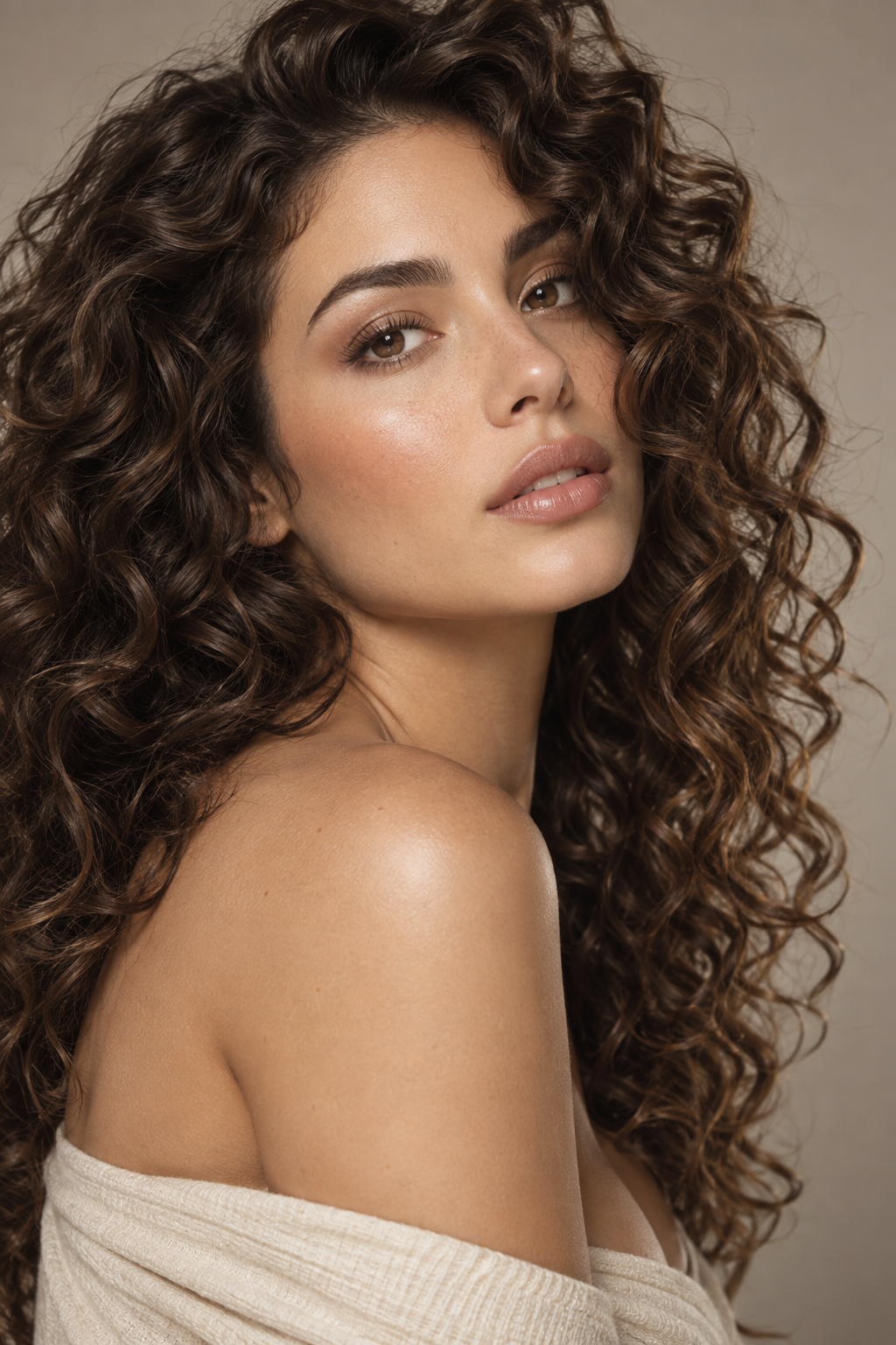 wavy brown hair: defined brown curls and waves